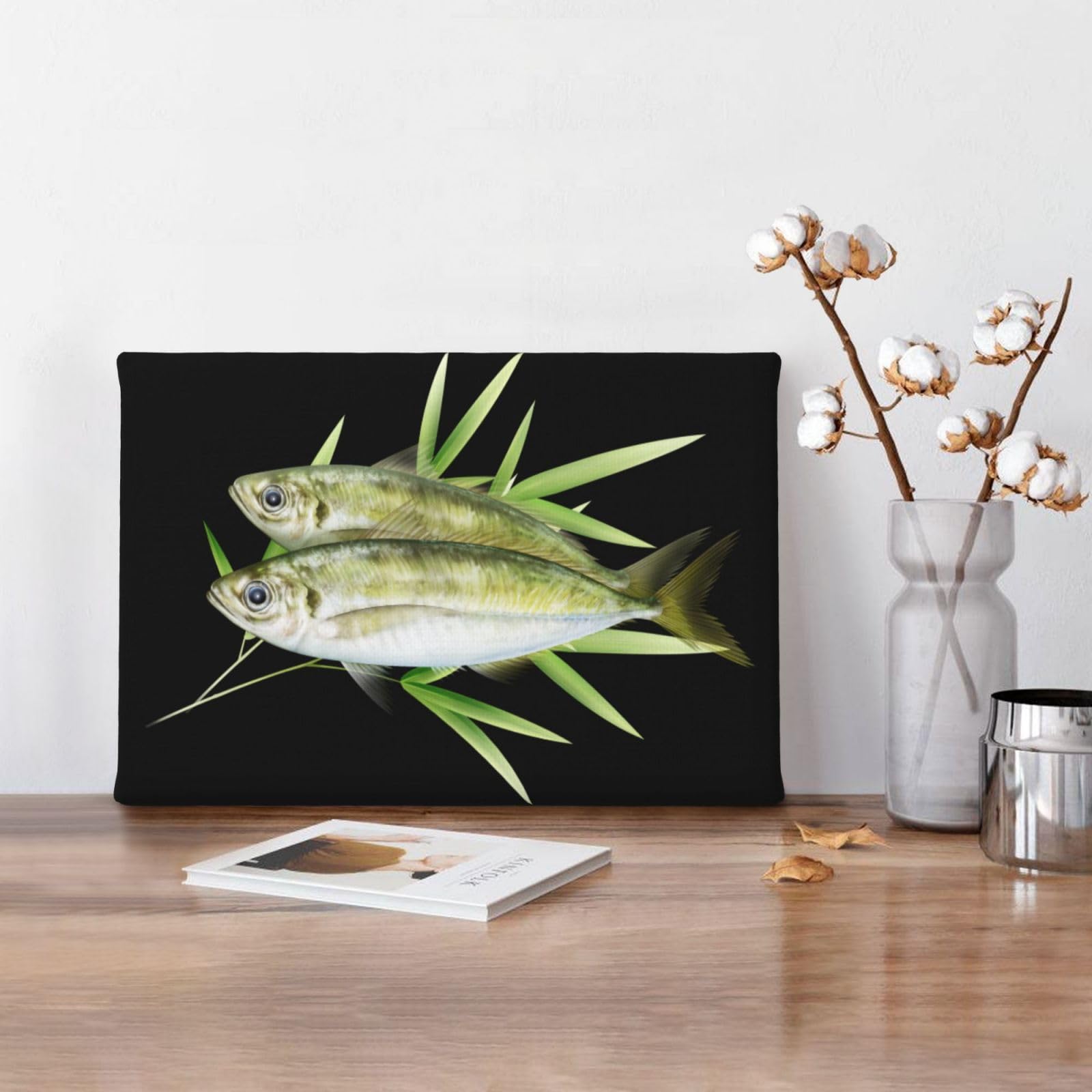 Amazon.co.jp: アートポスター フレーム 装飾画 二匹のアジ 鯵 魚